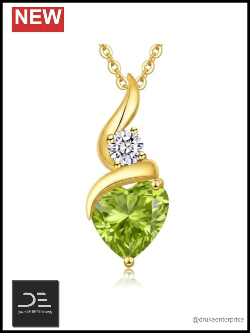 14K Gold Plated Heart Infinity Birthstone Necklace Women Pendant